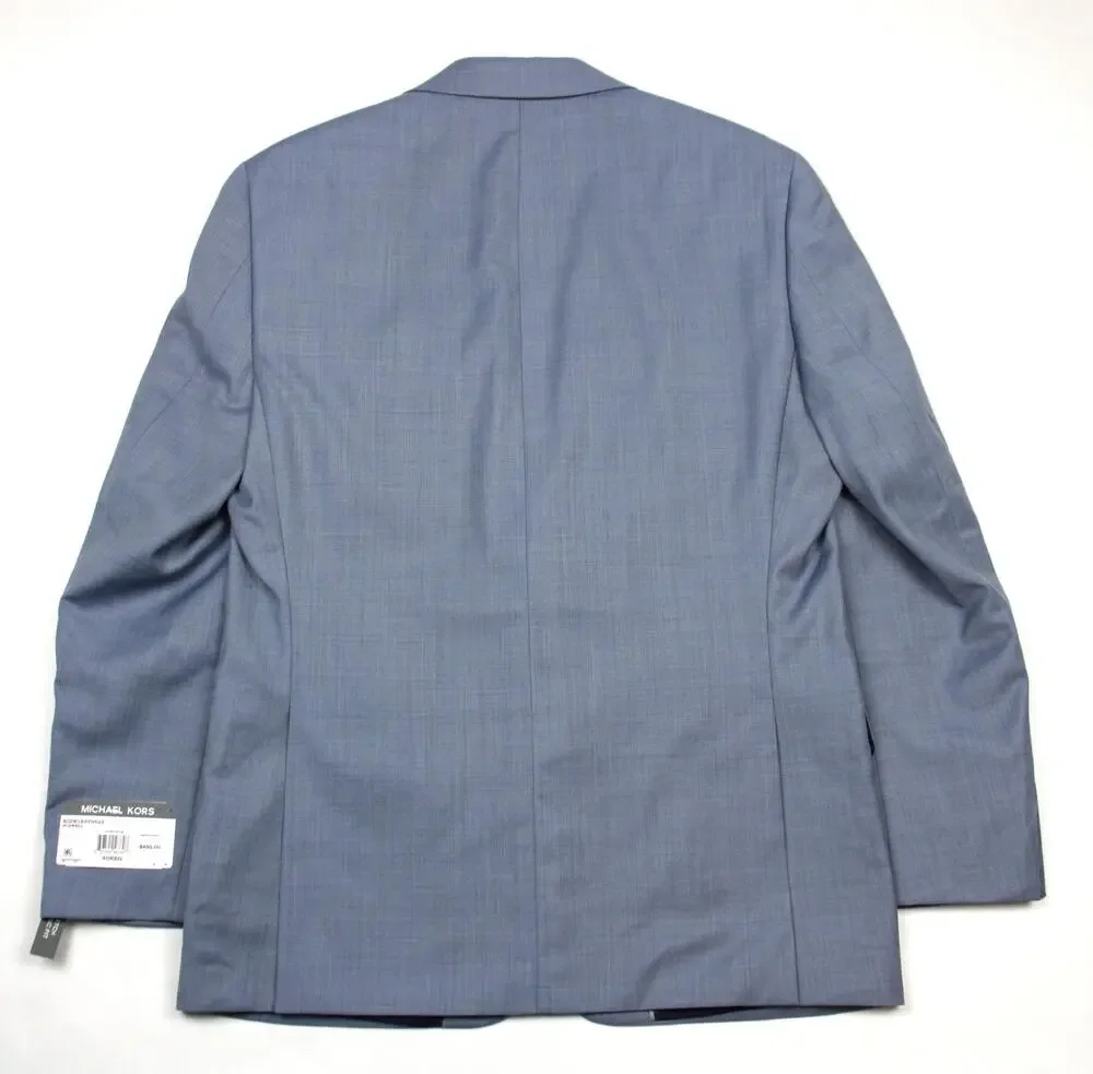Michael Kors Kidwell Suit Jacket Mens 40 R Light Blue Wool Classic Fit Stretch